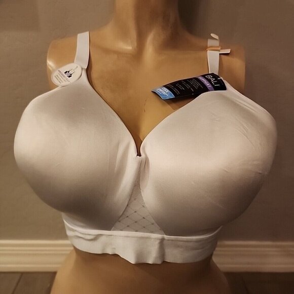 Bali Cool Comfort Bra 40DD White Wireless Lined NWT 3458 - Picture 1 of 5
